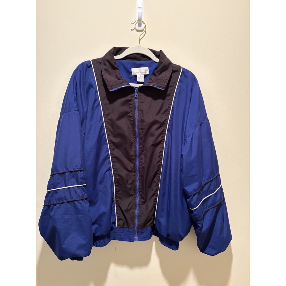 Vintage 90's Bill Blass Logo Colorblock Windbreaker Jacket Size Large Men's